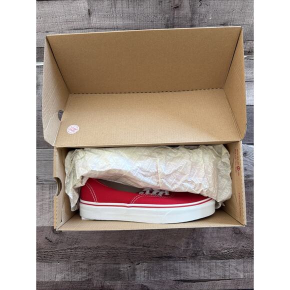 Vans Authentic True Red White Mens Original Classic Canvas Sneakers US Men 6.5 main image 9